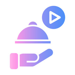 cooking streaming Gradient icon