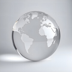 Fototapeta premium A stunning transparent globe showcasing the world map a modern insight into geographic representation, 3d rendering of geographic abstraction concept.