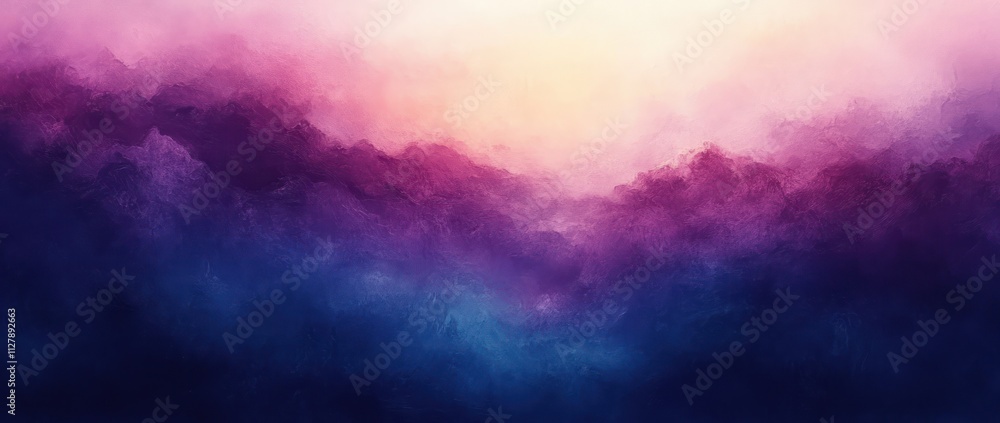 Poster teal to deep purple gradient abstract background with soft focus ethereal lighting