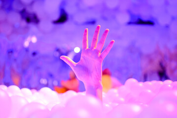 hand with pastel colors