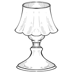 night lamp handdrawn illustration