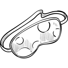 sleeping eye mask handdrawn illustration