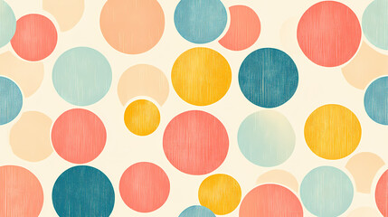 Geometric circle pattern, a flat tessellation design featuring minimalistic shapes in a harmonious arrangement, perfect for modern aesthetics. Tessellation. Illustration