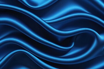 Fototapeta premium Modern Electric Blue Satin Wave Abstract Background Design