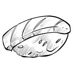 salmon sushi handdrawn illustration