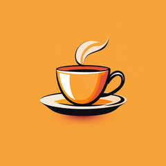 Obraz premium Vector logo illustration cup of tea