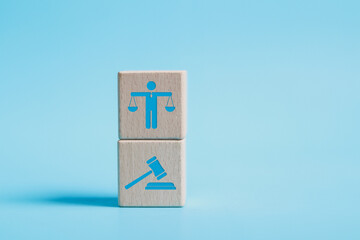 Business ethics Behavior and manners concept. ethical corporate culture. Business integrity and moral. Ethics icon on wooden block.