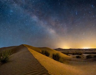 Desert Dunes Under the Stars: Tranquil Night Landscapes