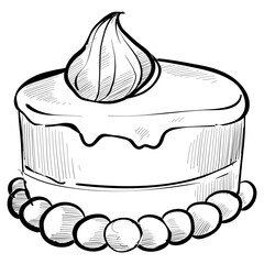 birthday cake handdrawn illustration