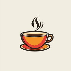 Obraz premium Vector logo illustration cup of tea