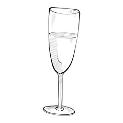 wine glass handdrawn illustration