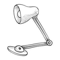 study lamp handdrawn illustration