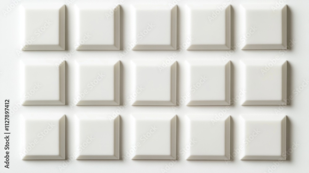 Poster abstract background of embossed square pattern in off-white and beige.