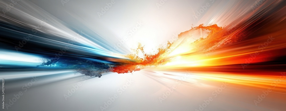 Poster dynamic abstract composition with sharp lines and vibrant colors for business presentation