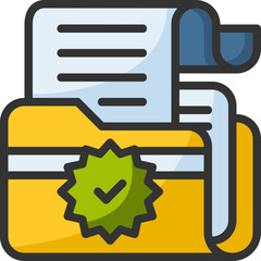 Document verification icon for fintech, financial, finance, banking, digital, innovation, security, money, bank, tech, cryptocurrency, blockchain and technology