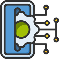Mobile apps icon for fintech, financial, finance, banking, digital, innovation, security, money, bank, tech, cryptocurrency, blockchain and technology