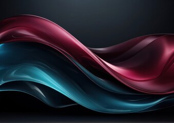 Fototapeta premium Abstract Maroon and Blue Waves. Luxurious Flowing Design for Modern Art