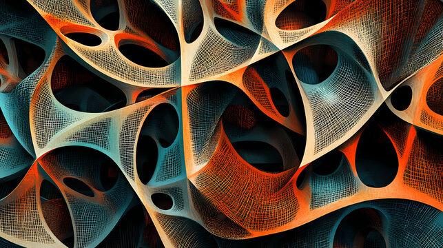 An abstract representation of a political tension. the art style tessellating textures resembling a web, weave or weft. Tessellation. Illustration