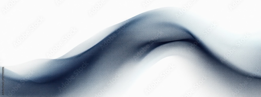 Aufkleber Grayscale Abstract Minimalist Background with Soft Gradient Curve and Noise Texture for Banner Header Design
