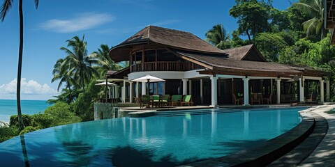 tropical resort pool