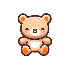 Fototapeta premium A cute teddy bear sitting with a heart, showing love and sweetness in a fun, cartoon-style illustration
