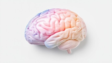 surgery recovery innovation concept, A colorful, stylized representation of a human brain, emphasizing its intricate structure and design.