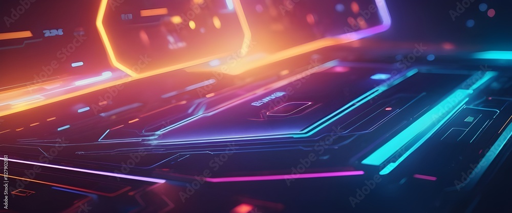 Poster abstract light explosion with glowing patterns and dynamic motion