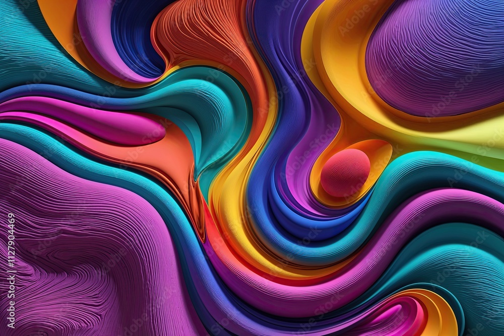 Poster vibrant organic design features with fluid textures and dynamic shapes