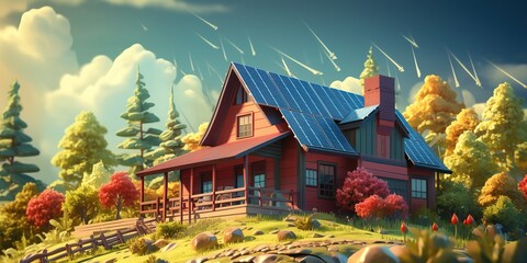 Obraz premium house in the garden