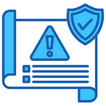 blue document with warning and shield clip art preview