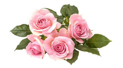 Fototapeta premium Pink rose flowers in a floral arrangement isolated on white or transparent background