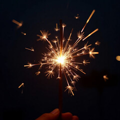 A person is holding a lit match and the image is dark