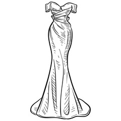 Wedding Dress Handdrawn Illustration