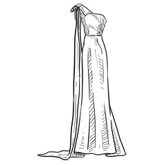 Wedding Dress Handdrawn Illustration
