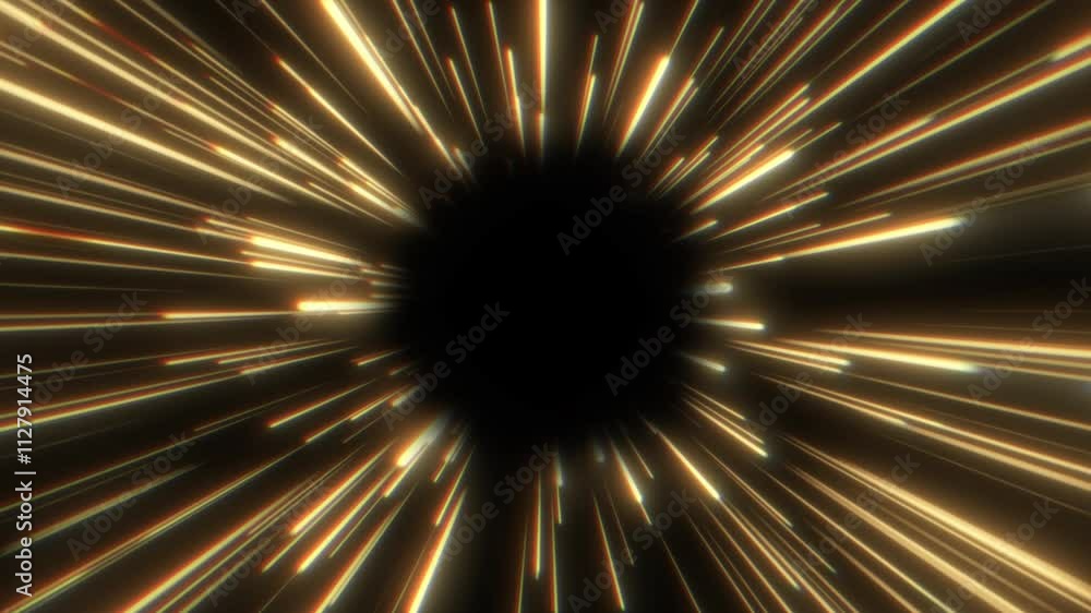 Canvas Prints golden streams of light flow in mesmerizing motion, resembling electromagnetic waves or a journey th