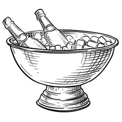 Cold Beer Bottle Handdrawn Illustration