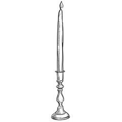 Classic Candle Design Handdrawn Illustration