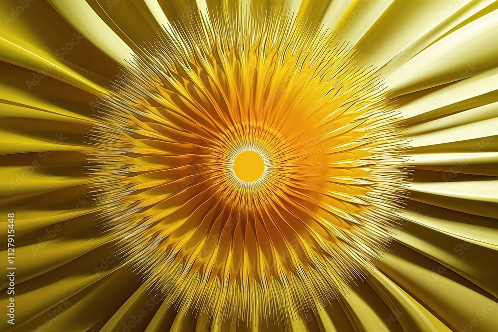 Poster Dynamic Yellow Backdrop with Fluid Motion and Luminous Design Elements