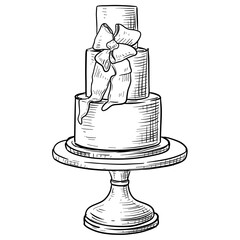 Wedding Cake Handdrawn Illustration