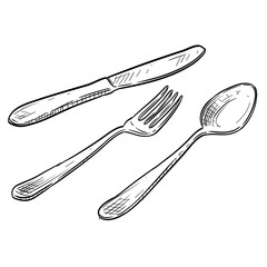 Dining Set Handdrawn Illustration