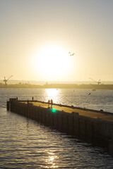 Serene Sunset at the Waterfront Pier