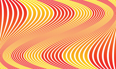 abstract simple red yellow gradient wave line pattern art can be used background.