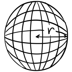 Circle Radius Handdrawn Illustration