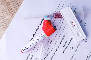 High Angle Of HIV Test Kits On Medical Report