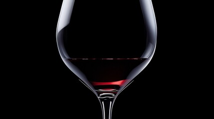 Close-up of a partially filled wine glass against a black background.
