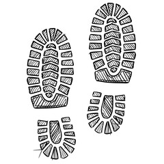 Human Footprints Handdrawn Illustration