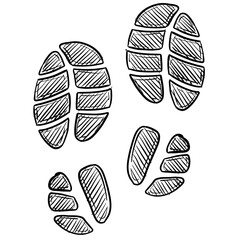 Human Footprints Handdrawn Illustration