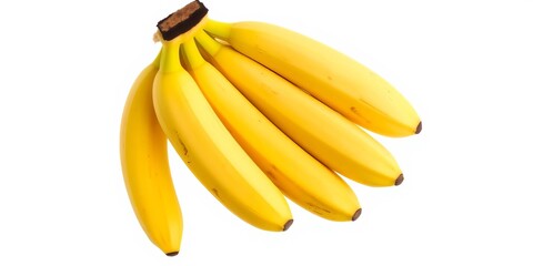 Fresh and ripe banana fruits arranged neatly on a white background, vitamin, bananas