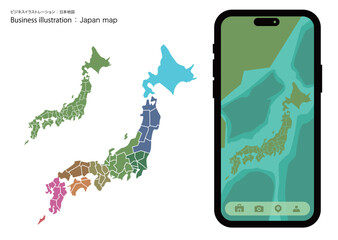 シンプルな「日本地図」のベクターイラストレーション