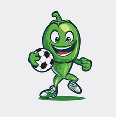 Green Pepper Football vector Print